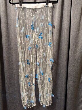 Shein Mesh Beach Cover Up Pants with Butterfly